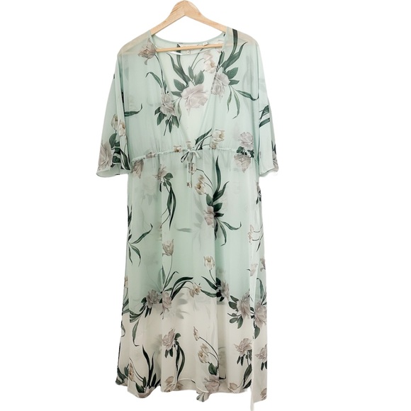 Ted Baker London Finlay Maxi Cover-Up Kimono Mint Green Coverup — Size M - Picture 4 of 12